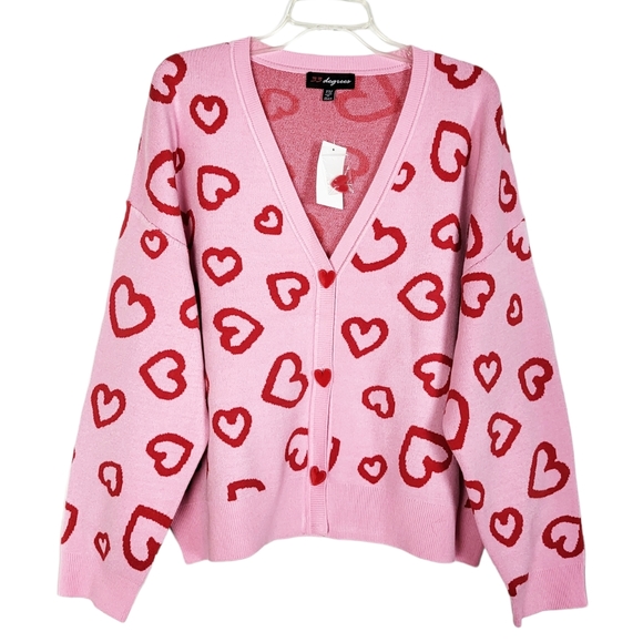 Target | Sweaters | Target Valentines Day Cardigan Hearts 33 Degrees Tik  Tok Viral | Poshmark